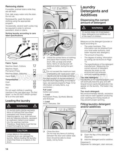 bosch nexxt 100 series washer parts pdf manual